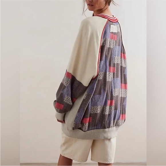 NWT Free People We The Free Stars + Stripes Bomber - Americana Combo - Small - Picture 3 of 8